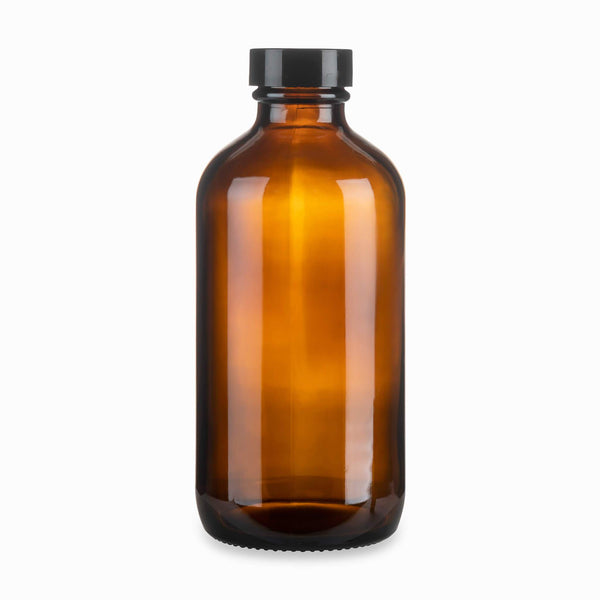 Amber Glass Bottles & Caps - 1, 4 & 8 fl-oz 