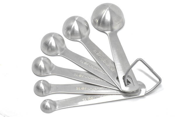 White & Gold Measuring Spoons Set, Stainless Steel Measuring
