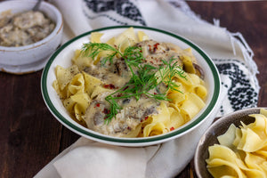 Easy Wild Mushroom and Truffle Stroganoff