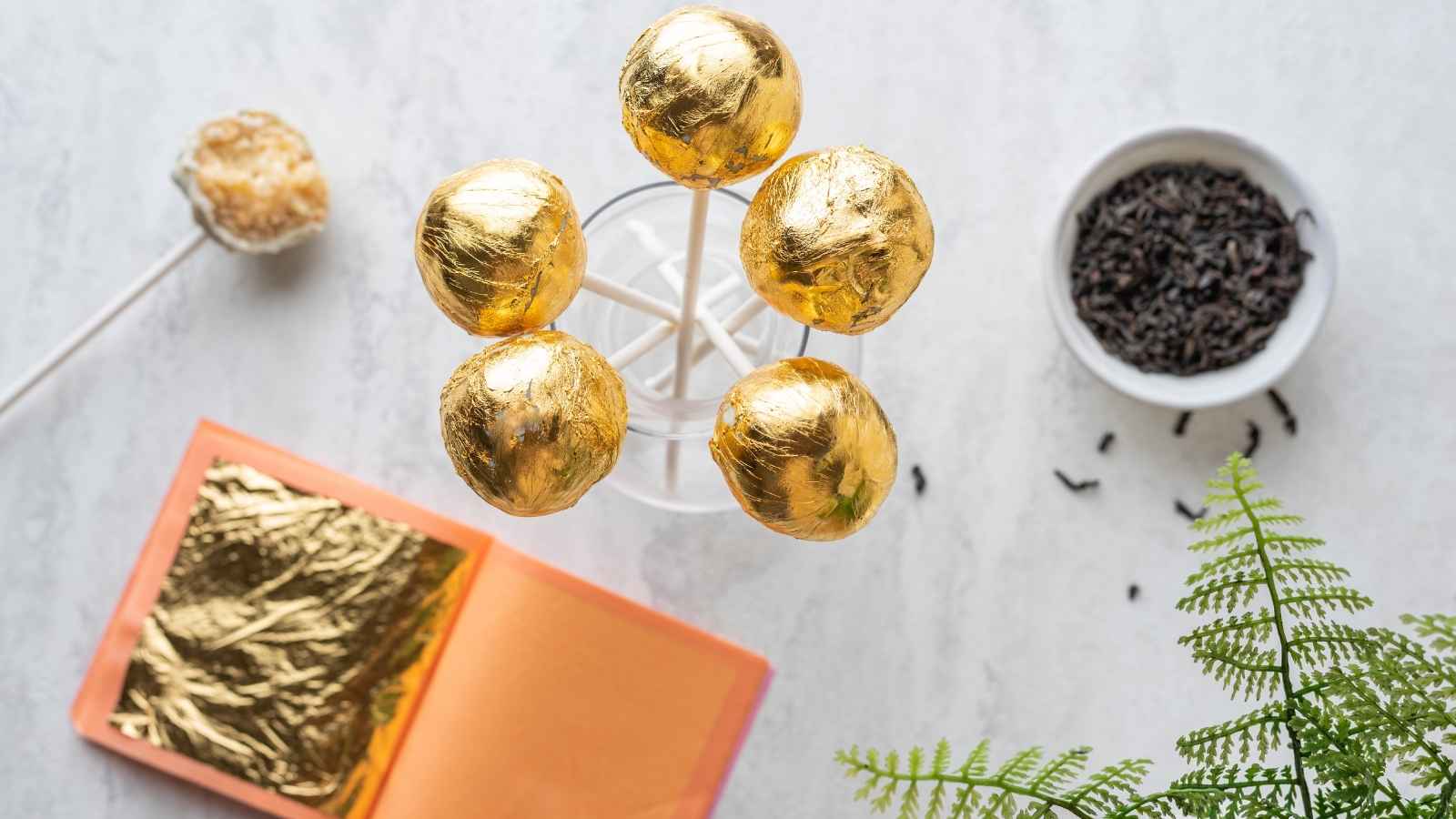 Edible 24 Karat Gold Leaf Cake Pops