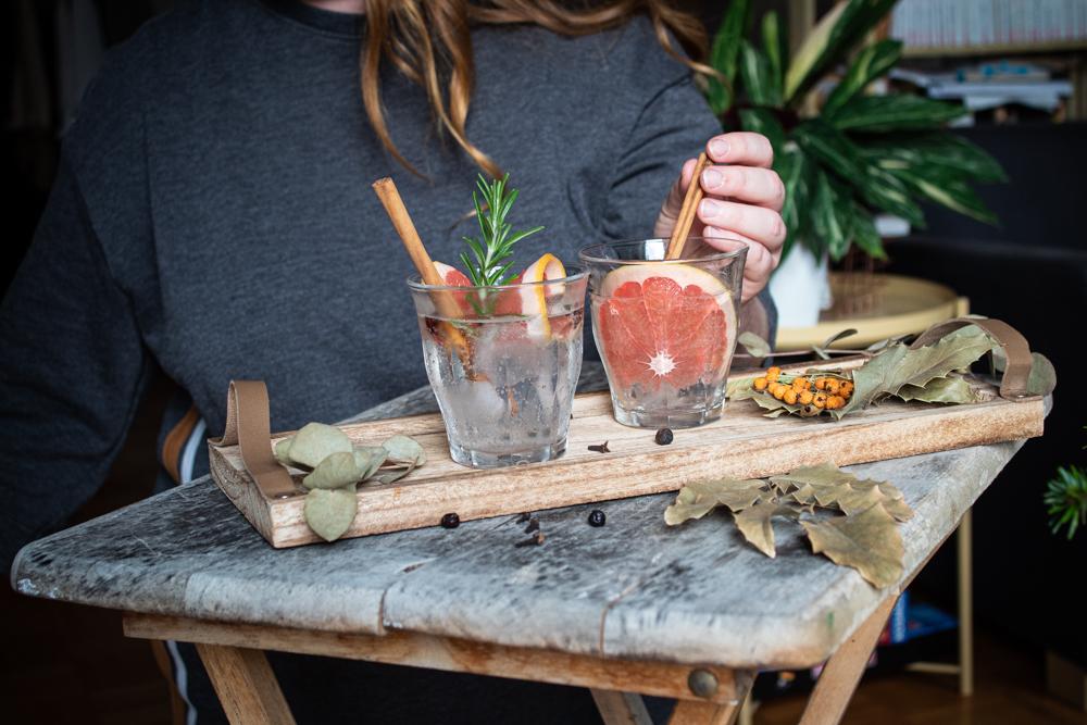 Grapefruit Spiced Gin and Tonic with Clove and Cinnamon