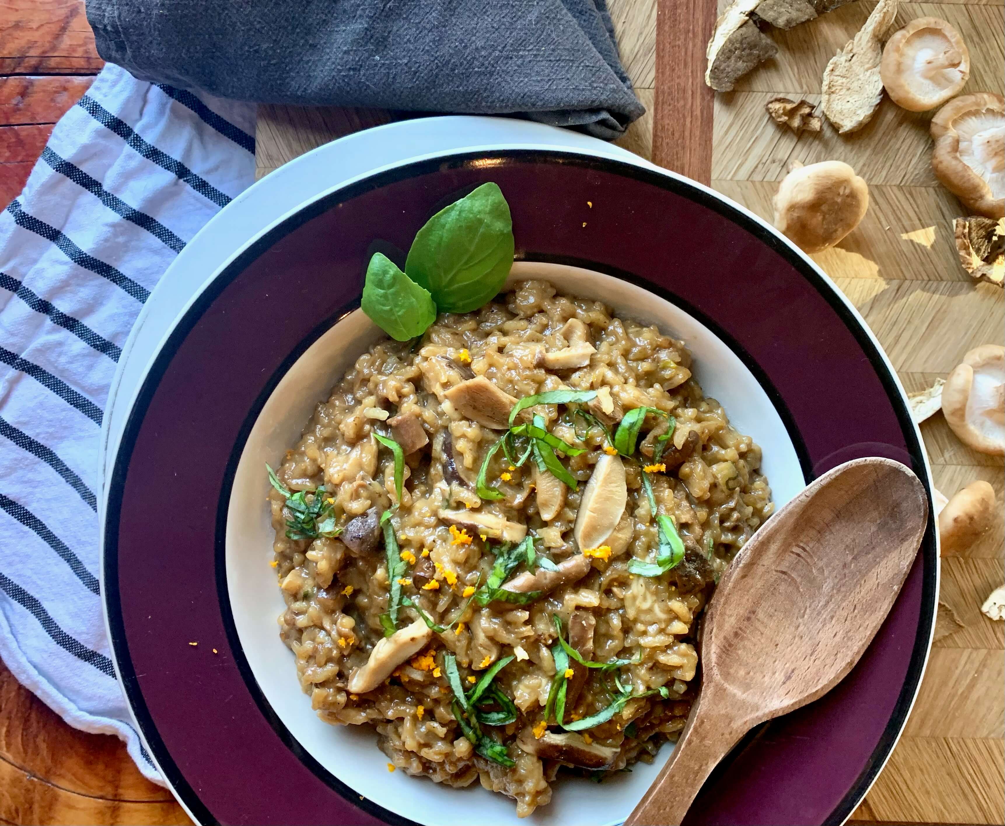 Porcini Mushroom Risotto with Basil and Parmesan