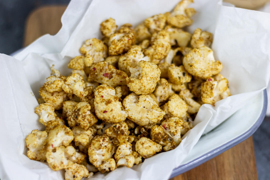 Ras el hanout cauliflower popcorn