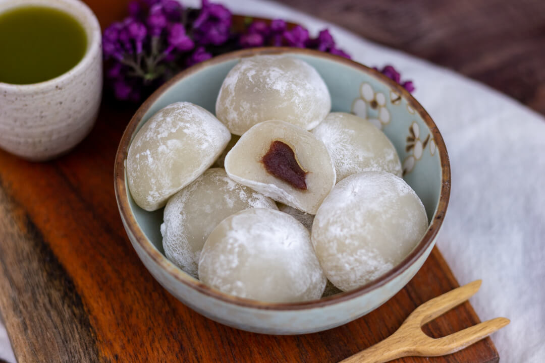 Red Bean and Acai Mochi