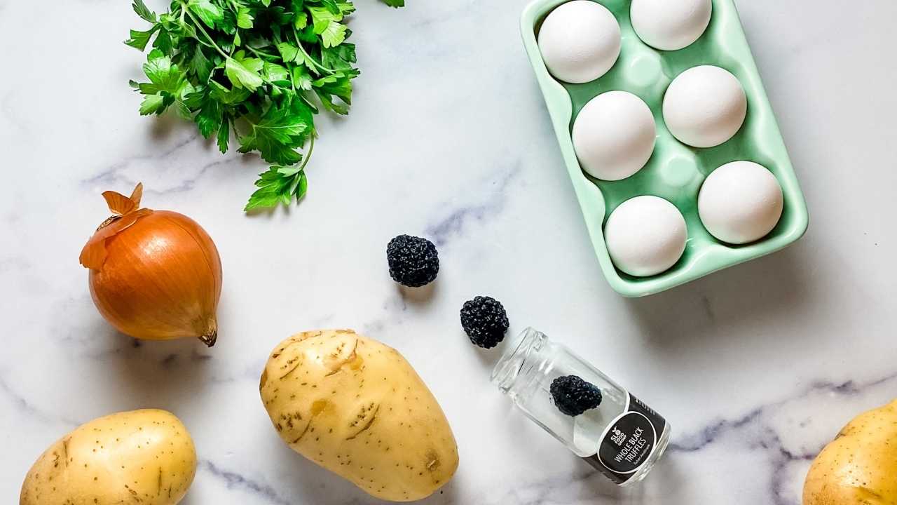 Tortilla Espanola with Truffles and Fresh Herbs