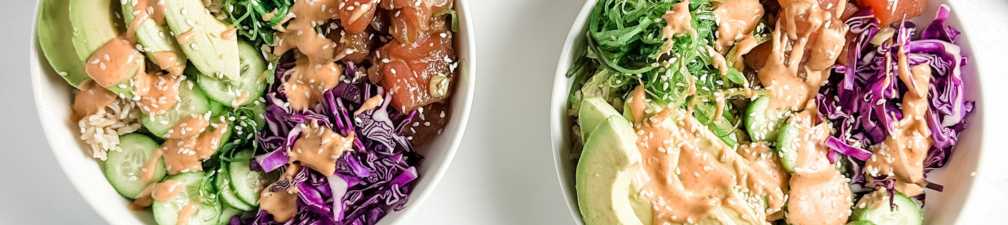 Tuna Poke Bowls with Fresh Ground Ginger Powder